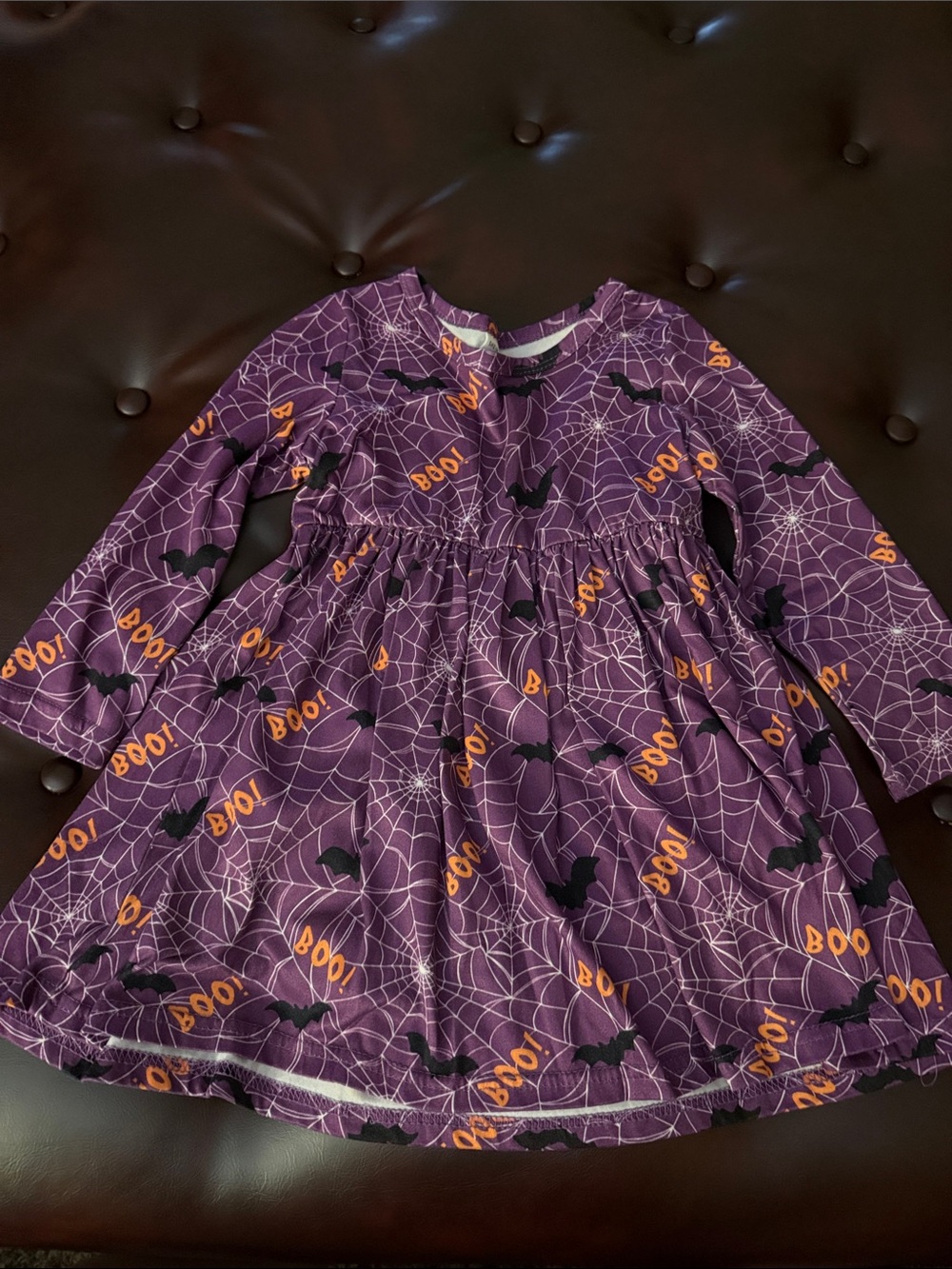 SHEIN Purple & Orange Halloween Spiderweb Dress